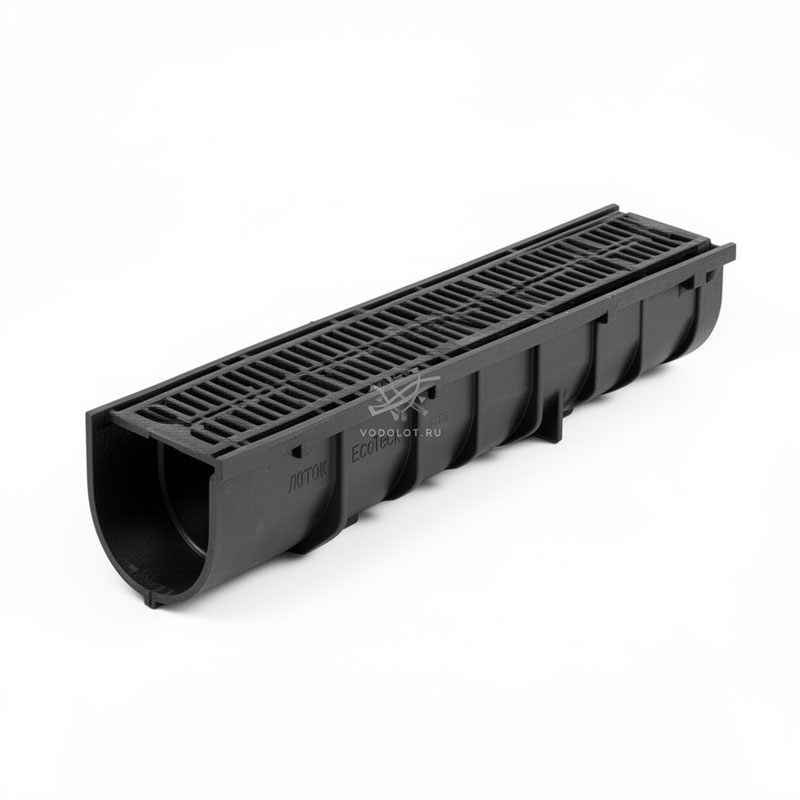 Лоток EcoTeck MEDIUM 100.125 h145 с решеткой пластиковой класс В125